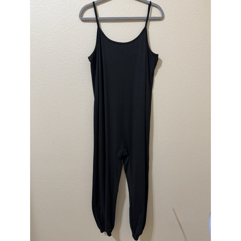 Women's Black Spaghetti Strap Jumpsuit Catsuit - Size XL